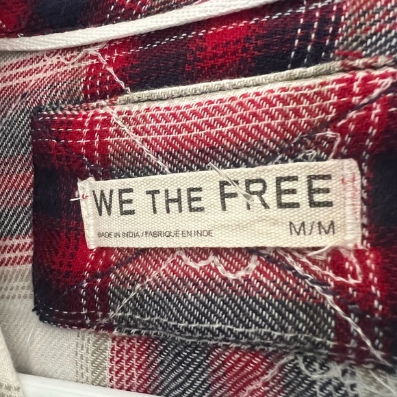 We The Free Georgia flannel plaid embroidered button down shirt. Sz M - Picture 9 of 9